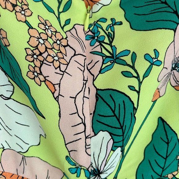 Revolve X AFRM Spring Lime Bouquet Floral Dolly Off The Shoulder Mini Dress | M - Picture 14 of 16